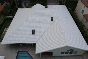 white tile roof on Florida home, view from above