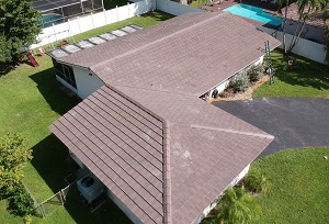 aerial view of a tile roof on a local home