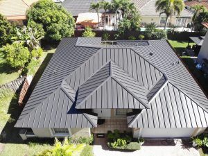 Large metal roof on luxury Florida home