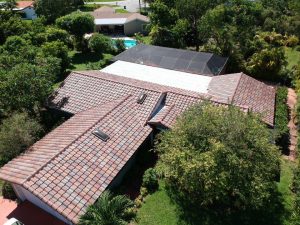 Aerial view of gorgeous tile roof